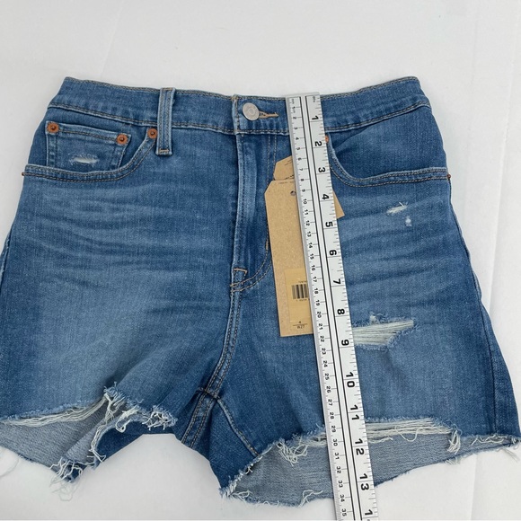 NWT Levis 501 Original High Rise Denim Shorts Women’s 27 Blue Distressed New - Picture 12 of 16